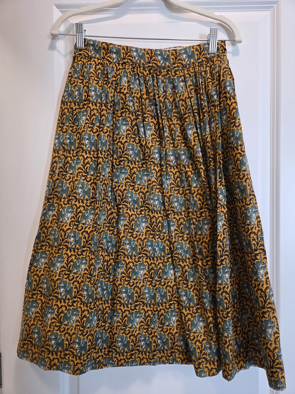 J.Crew Elephant Print Cotton Midi Skirt Size 00